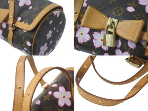 LOUIS VUITTON ルイヴィトン モノグラム チェリーブロッサム パピヨン ハンドバッグ ブラウン 村上隆 フラワー M92009 美品 中古 4c076036
