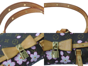 LOUIS VUITTON ルイヴィトン モノグラム チェリーブロッサム パピヨン ハンドバッグ ブラウン 村上隆 フラワー M92009 美品 中古 4c076036