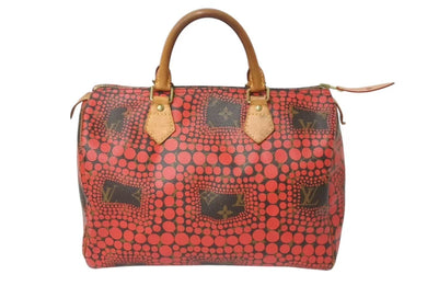 LOUIS VUITTON ルイヴィトン スピーディ30 ハンドバッグ M40693 モノグラム パンプキンドット 草間彌生 レッド 良品 中古 4c076037
