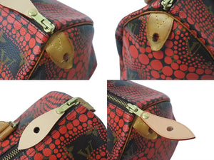 LOUIS VUITTON ルイヴィトン スピーディ30 ハンドバッグ M40693 モノグラム パンプキンドット 草間彌生 レッド 良品 中古 4c076037