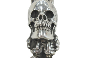 CHROME HEARTS クロムハーツ FOTI ラージ 2クリップファンシー ウォレットチェーン 重量約814g 全長約60cm シルバー925 美品 中古 4c076038