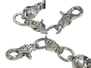 CHROME HEARTS クロムハーツ FOTI ラージ 2クリップファンシー ウォレットチェーン 重量約814g 全長約60cm シルバー925 美品 中古 4c076038