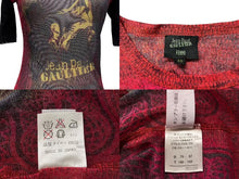 Load image into Gallery viewer, JEAN PAUL GAULTIER ジャンポールゴルチエ パワーネット 半袖Ｔシャツ レッド ナイロン サイズ 40 中古 4c076041
