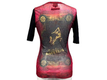Load image into Gallery viewer, JEAN PAUL GAULTIER ジャンポールゴルチエ パワーネット 半袖Ｔシャツ レッド ナイロン サイズ 40 中古 4c076041