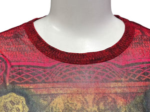 JEAN PAUL GAULTIER ジャンポールゴルチエ パワーネット 半袖Ｔシャツ レッド ナイロン サイズ 40 中古 4c076041