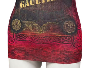 JEAN PAUL GAULTIER ジャンポールゴルチエ パワーネット 半袖Ｔシャツ レッド ナイロン サイズ 40 中古 4c076041