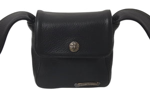 極美品 CHROME HEARTS クロムハーツ HOTPOT CH PLUS ホットポット クロスボール ブラック レザー ショルダーバッグ 中古 4c076042