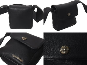 極美品 CHROME HEARTS クロムハーツ HOTPOT CH PLUS ホットポット クロスボール ブラック レザー ショルダーバッグ 中古 4c076042
