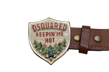 Load image into Gallery viewer, DSQUARED2 ディースクエアード KEEPIN ME HOT ベルト バックルプレート イタリア製 ブラウン レザー 美品 中古 4c076047