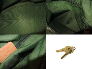 Christian Dior クリスチャンディオール ミニボストンバッグ トロッター柄 カーキ系 キャンバス レザー PZ0601 美品 中古 4c076049