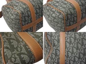 Christian Dior クリスチャンディオール ミニボストンバッグ トロッター柄 カーキ系 キャンバス レザー PZ0601 美品 中古 4c076049