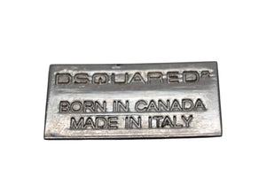 DSQUARED2 ディースクエアード FIVE STAR CAMPIN ベルト プレートバックル イタリア製 レッド シルバー金具 中古 4c076050
