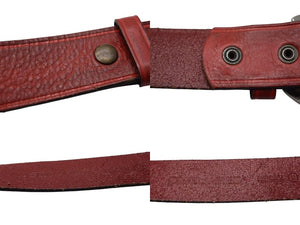 DSQUARED2 ディースクエアード FIVE STAR CAMPIN ベルト プレートバックル イタリア製 レッド シルバー金具 中古 4c076050