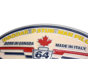 DSQUARED2 ディースクエアード STUNTMAN PILOT ベルト プレートバックル イタリア製 サイズS ホワイト レザー 美品 中古 4c076051