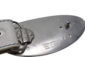 DSQUARED2 ディースクエアード STUNTMAN PILOT ベルト プレートバックル イタリア製 サイズS ホワイト レザー 美品 中古 4c076051