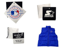 画像をギャラリービューアに読み込む, 未使用タグ付き 90s MLB ロサンゼルスドジャース STARTER ベンチコート 野茂茂雄 サイズM シルバー ブルー 中古 4c076053