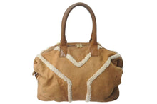 Load image into Gallery viewer, YVES SAINT LAURENT イヴサンローラン イージー ボストンバッグ ムートン ブラウン 208314・213317 良品 中古 4c076054