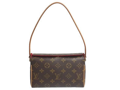 極美品 LOUIS VUITTON ルイヴィトン ハンドバッグ レシタル モノグラムキャンバス M51900 ゴールド金具 ブラウン 中古 4c076069