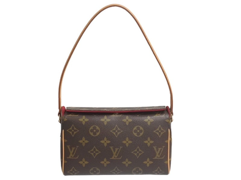 極美品 LOUIS VUITTON ルイヴィトン ハンドバッグ レシタル モノグラムキャンバス M51900 ゴールド金具 ブラウン 中古 4c076069