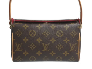 極美品 LOUIS VUITTON ルイヴィトン ハンドバッグ レシタル モノグラムキャンバス M51900 ゴールド金具 ブラウン 中古 4c076069