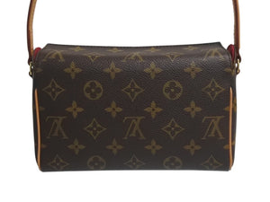 極美品 LOUIS VUITTON ルイヴィトン ハンドバッグ レシタル モノグラムキャンバス M51900 ゴールド金具 ブラウン 中古 4c076069