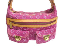 Load image into Gallery viewer, 極美品 LOUIS VUITTON ルイヴィトン バギーPM ワンショルダーバッグ M95212 モノグラム デニム レザー ピンク 中古 4c076070