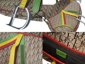 新品同様 Christian Dior クリスチャンディオール サドルバッグ ハンドバッグ 01RU0074 ラスタカラー シルバー金具 04年 中古 4c076073