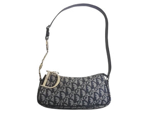 ChristianDior クリスチャンディオール ワンショルダー ハンドバッグ トロッター 08-BO-0015 キャンバス グレー 美品 中古 4c076074