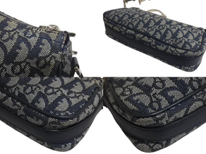 ChristianDior クリスチャンディオール ワンショルダー ハンドバッグ トロッター 08-BO-0015 キャンバス グレー 美品 中古 4c076074