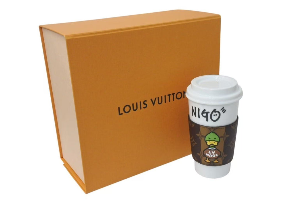 新品未使用 LOUISVUITTON ルイヴィトン NIGO カップダック タンブラー マグカップ GI0731 モノグラム ホワイト ブラウン 中古 4c076076