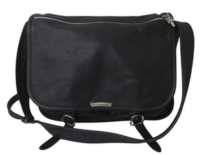 CHROME HEARTS クロムハーツ ソフト ショルダー メッセンジャー バッグ レザー ブラック 美品 中古 4c076082