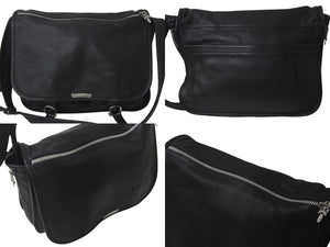 CHROME HEARTS クロムハーツ ソフト ショルダー メッセンジャー バッグ レザー ブラック 美品 中古 4c076082
