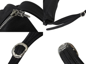 CHROME HEARTS クロムハーツ ソフト ショルダー メッセンジャー バッグ レザー ブラック 美品 中古 4c076082