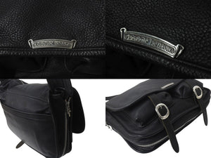CHROME HEARTS クロムハーツ ソフト ショルダー メッセンジャー バッグ レザー ブラック 美品 中古 4c076082