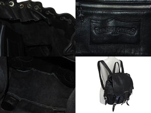 CHROME HEARTS クロムハーツ BSフレア バックパック リュック ガンスリンガー レザー シルバー925 ブラック 美品 中古 4c076086