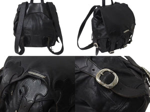 CHROME HEARTS クロムハーツ BSフレア バックパック リュック ガンスリンガー レザー シルバー925 ブラック 美品 中古 4c076086