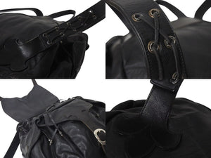 CHROME HEARTS クロムハーツ BSフレア バックパック リュック ガンスリンガー レザー シルバー925 ブラック 美品 中古 4c076086