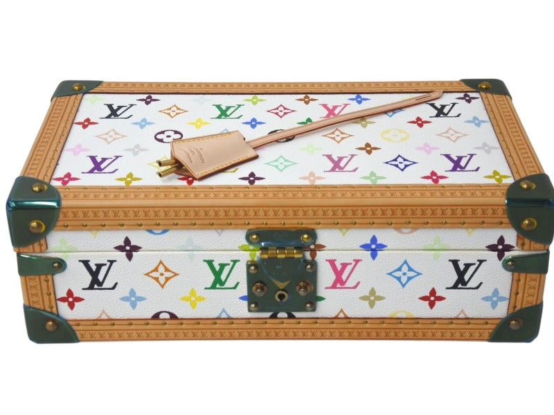 新品同様 SPO LOUIS VUITTON ルイヴィトン トランク コフレ 8 モントル 時計ケース マルチカラー ホワイト 中古 4c076090