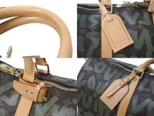 Load image into Gallery viewer, 極美品 LOUIS VUITTON ルイヴィトン モノグラム グラフィティ キーポル50 M92196 ブラウン カーキ ゴールド金具 中古 4c076091