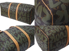 Load image into Gallery viewer, 極美品 LOUIS VUITTON ルイヴィトン モノグラム グラフィティ キーポル50 M92196 ブラウン カーキ ゴールド金具 中古 4c076091
