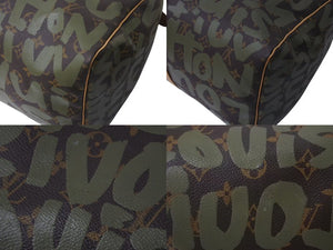 極美品 LOUIS VUITTON ルイヴィトン モノグラム グラフィティ キーポル50 M92196 ブラウン カーキ ゴールド金具 中古 4c076091