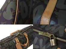 Load image into Gallery viewer, 極美品 LOUIS VUITTON ルイヴィトン モノグラム グラフィティ キーポル50 M92196 ブラウン カーキ ゴールド金具 中古 4c076091