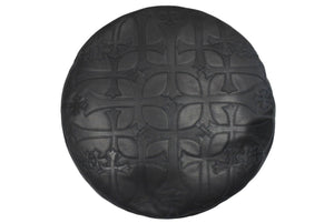 新品同様 CHROME HEARTS クロムハーツ マルチクロスパッチクッション インテリア リバーシブル レザー 牛革 中古 4c076093