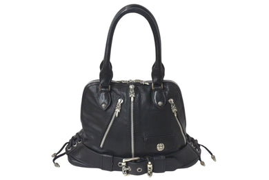 極美品 CHROME HEARTS クロムハーツ MO DEAN MOディーン ハンドバッグ ダガージップ クロスボール レザー ブラック 中古 4c076107