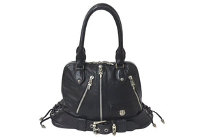 極美品 CHROME HEARTS クロムハーツ MO DEAN MOディーン ハンドバッグ ダガージップ クロスボール レザー ブラック 中古 4c076107