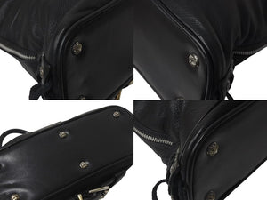 極美品 CHROME HEARTS クロムハーツ MO DEAN MOディーン ハンドバッグ ダガージップ クロスボール レザー ブラック 中古 4c076107