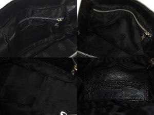 極美品 CHROME HEARTS クロムハーツ MO DEAN MOディーン ハンドバッグ ダガージップ クロスボール レザー ブラック 中古 4c076107