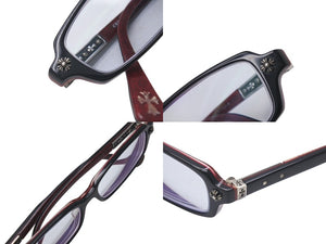 CHROME HEARTS クロムハーツ SPREAD-A メガネ ブラック レッド プラスチック 小物 スクエア シルバー925 52☐15₋140 美品 中古 4c076120