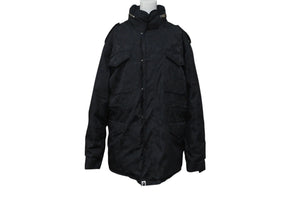 極美品 A BATHING APE アベイシングエイプ ダウンジャケット GORE-TEX カモ柄 ブラック ポリエステル サイズXL 中古 4c076121 