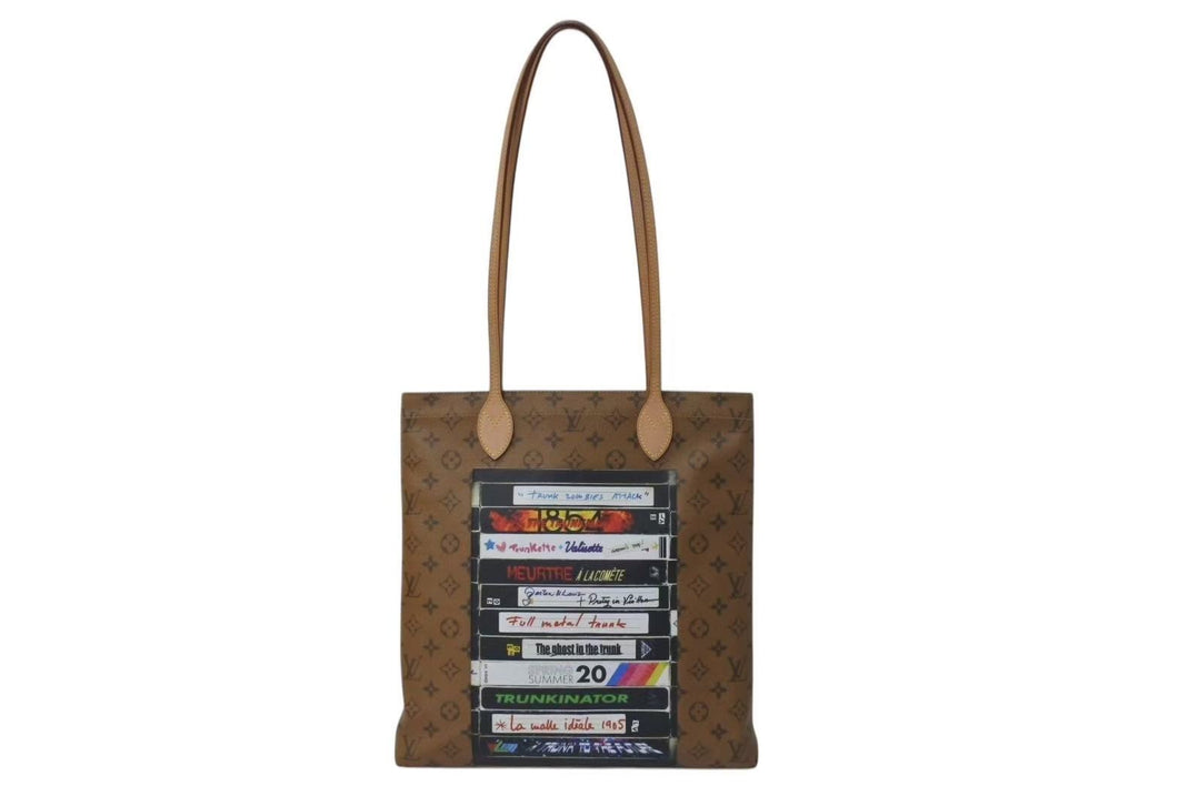 LOUIS VUITTON ルイヴィトン キャリーイット トートバッグ M45198 VHSプリント ブラウン ゴールド金具 美品 中古 4c076126